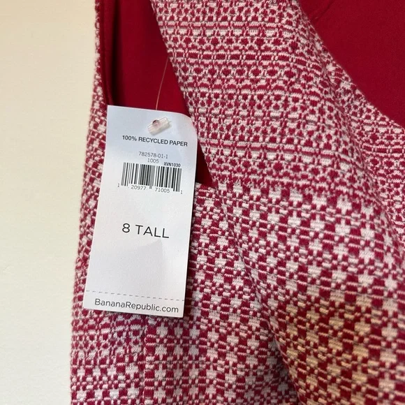 NWT Banana Republic Cross Back Mid Length Dress 8 Tall Pink - Picture 8 of 8